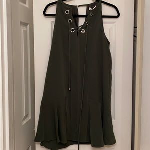 Parker olive green sundress with silver circles